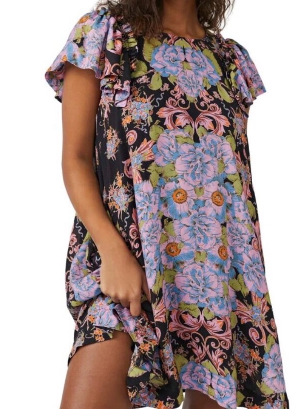 Free People Patterned Yara Dress in Twilight Combo